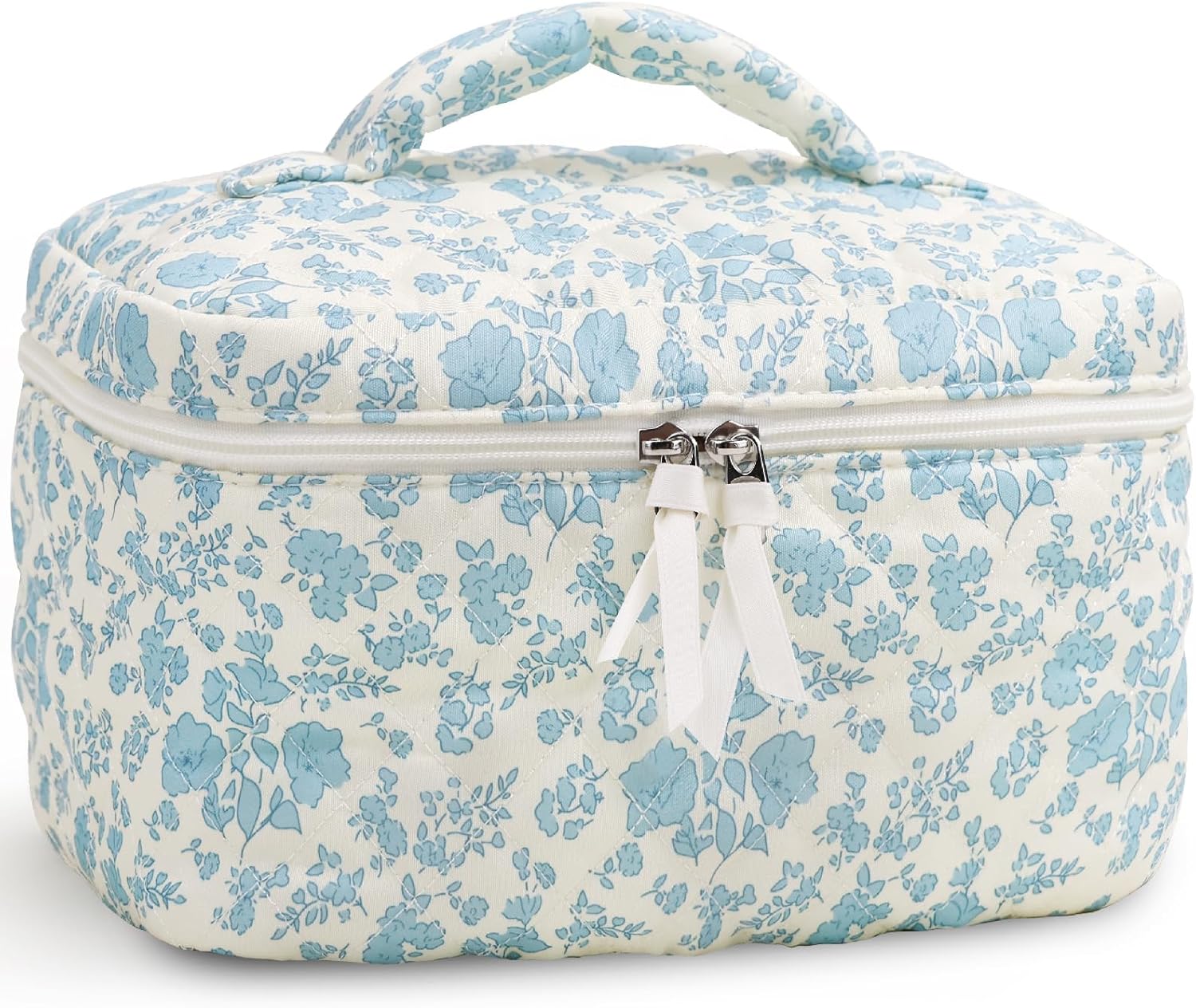Prite Large Floral Makeup Bag for Women - Cute Cosmetic Tote