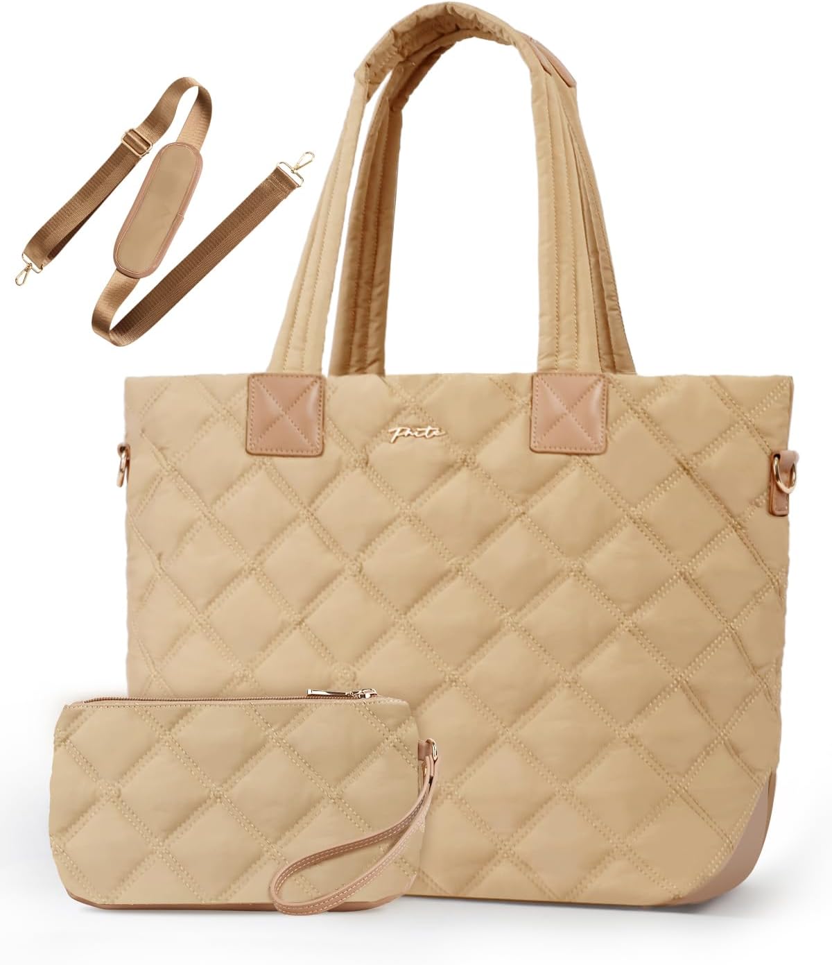 Prite Lightweight Puffer Tote Bag with Compartments