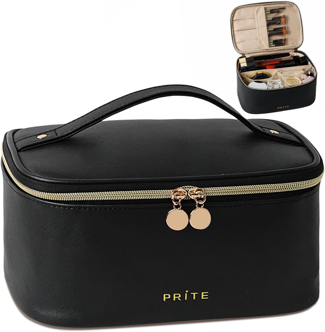 Prite Makeup Bag: Large Waterproof Travel Cosmetic Organizer