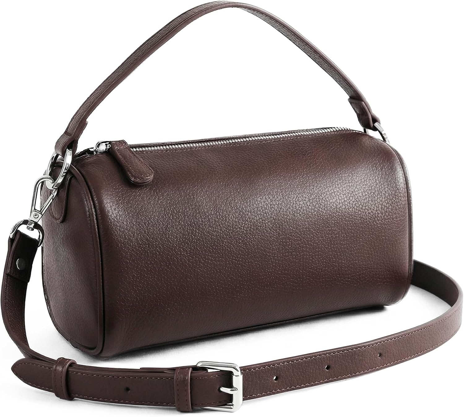 Prite Vegan Leather Cylinder Crossbody Bag for Women